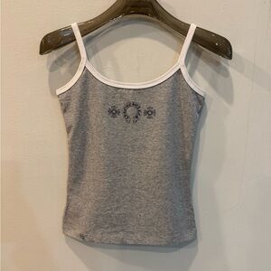 Chrome Hearts Gray Camisole with White Trim